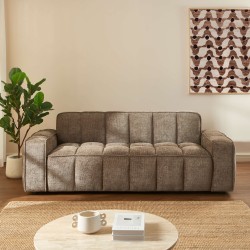 Canapé ALISTAIR 3 places tissu chenille marron