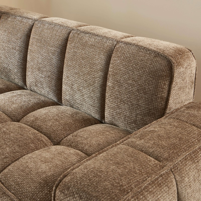 Canapé ALISTAIR 3 places tissu chenille marron