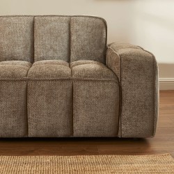 Canapé ALISTAIR 3 places tissu chenille marron