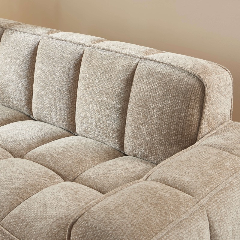 Canapé ALISTAIR 3 places tissu chenille beige