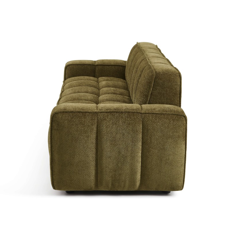 Canapé ALISTAIR 3 places tissu chenille vert