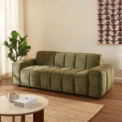 Canapé ALISTAIR 3 places tissu chenille vert