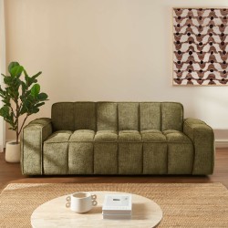Canapé ALISTAIR 3 places tissu chenille vert