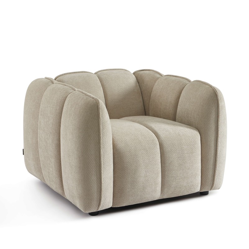 Fauteuil MATILDA 1 place tissu chenille beige