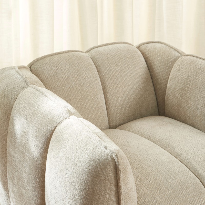 Fauteuil MATILDA 1 place tissu chenille beige
