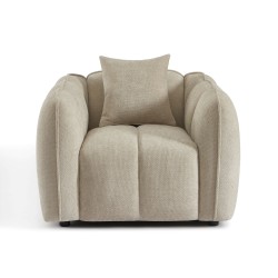 Fauteuil MATILDA 1 place tissu chenille beige