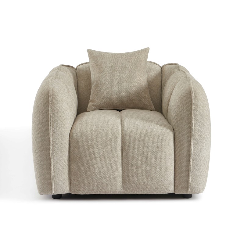 Fauteuil MATILDA 1 place tissu chenille beige