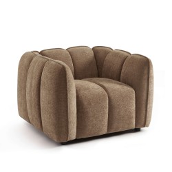 Fauteuil MATILDA 1 place tissu chenille marron