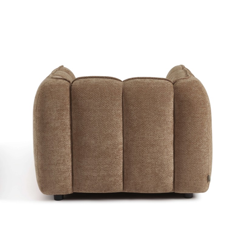 Fauteuil MATILDA 1 place tissu chenille marron