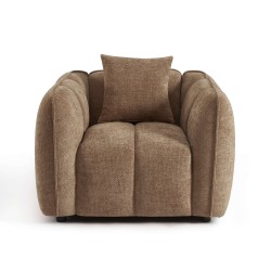 Fauteuil MATILDA 1 place tissu chenille marron