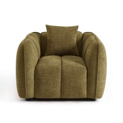 Fauteuil MATILDA 1 place tissu chenille vert