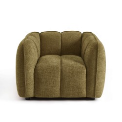 Fauteuil MATILDA 1 place tissu chenille vert