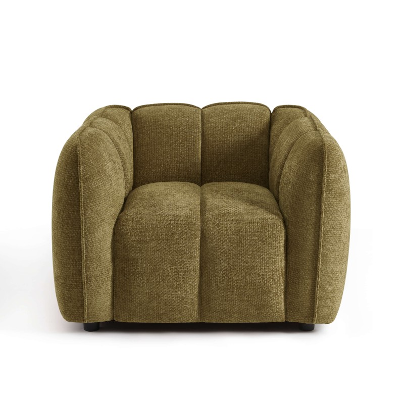 Fauteuil MATILDA 1 place tissu chenille vert
