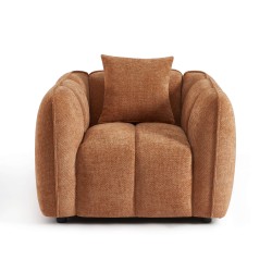 Fauteuil MATILDA 1 place tissu chenille terracotta