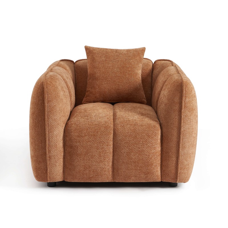 Fauteuil MATILDA 1 place tissu chenille terracotta