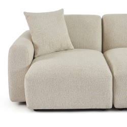 Canapé d'angle droit fixe CORELA 4 places tissu chenille tramé beige