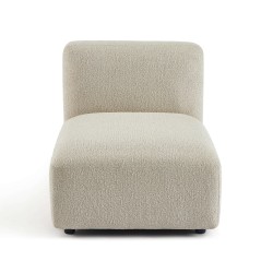 Canapé d'angle droit fixe CORELA 4 places tissu chenille tramé beige