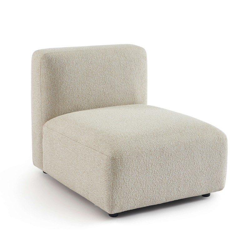 Canapé d'angle droit fixe CORELA 4 places tissu chenille tramé beige
