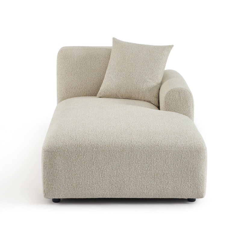 Canapé d'angle droit fixe CORELA 4 places tissu chenille tramé beige