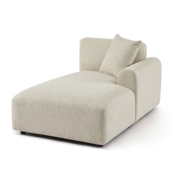 Canapé d'angle droit fixe CORELA 4 places tissu chenille tramé beige