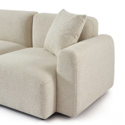 Canapé d'angle gauche fixe CORELA 4 places tissu chenille tramé beige