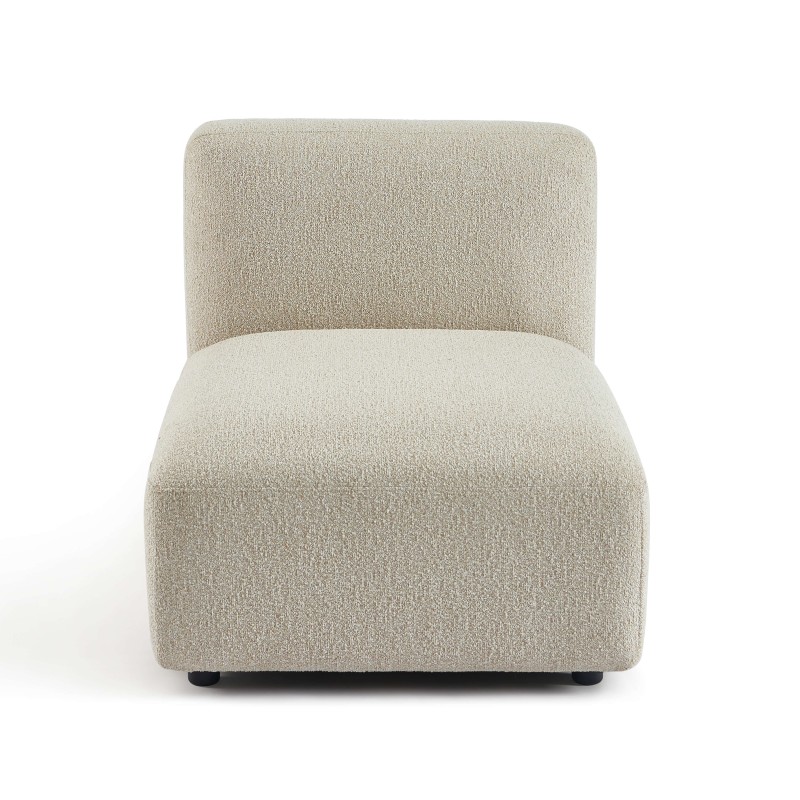 Canapé d'angle gauche fixe CORELA 4 places tissu chenille tramé beige