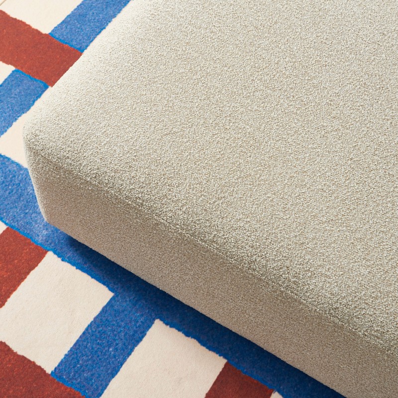 Pouf CORELA tissu chenille tramé beige