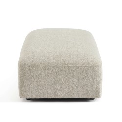 Pouf CORELA tissu chenille tramé beige