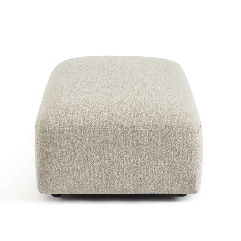 Pouf CORELA tissu chenille tramé beige