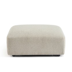 Pouf CORELA tissu chenille tramé beige