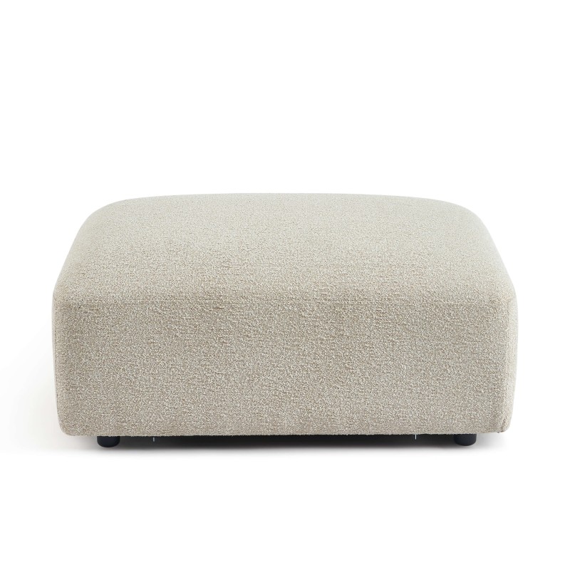 Pouf CORELA tissu chenille tramé beige