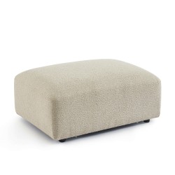 Pouf CORELA tissu chenille tramé beige