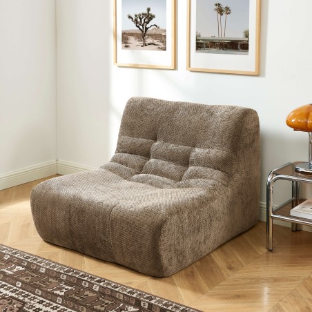 Chauffeuse JANIS modulable 1 place tissu chenille taupe