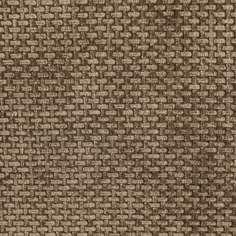Poltrona modulare JANIS a 1 posto in tessuto ciniglia, color taupe