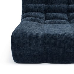 Poltrona modulare JANIS a 1 posto in tessuto ciniglia, blu