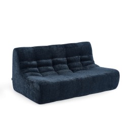 Banquette JANIS modulable 2 places tissu chenille bleu