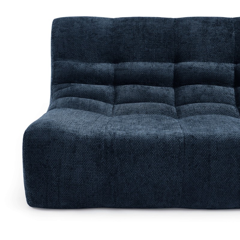 Banquette JANIS modulable 2 places tissu chenille bleu