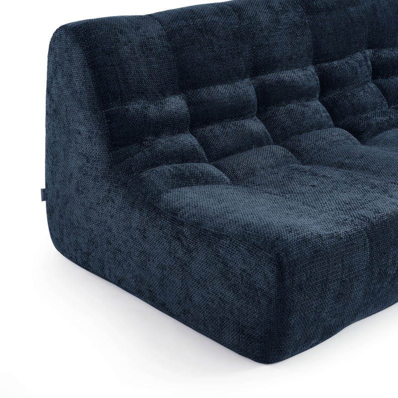 Banquette JANIS modulable 2 places tissu chenille bleu