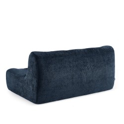 Banquette JANIS modulable 2 places tissu chenille bleu