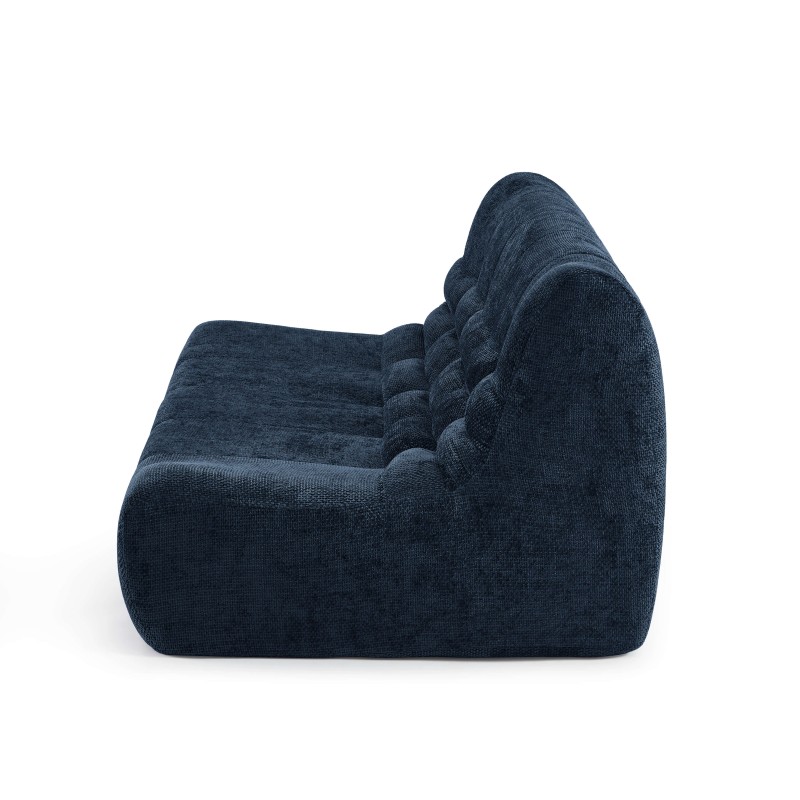 Banquette JANIS modulable 2 places tissu chenille bleu