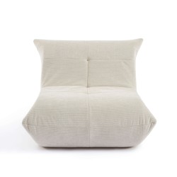 Fauteuil compressé KAIDO 1 place en mousse et tissu beige