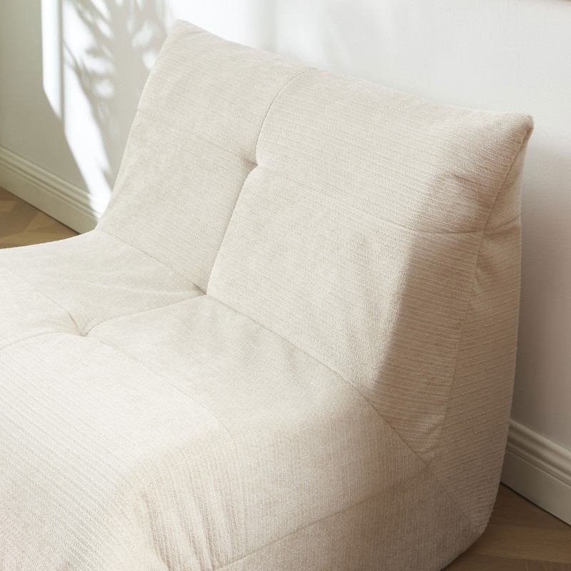 Fauteuil compressé KAIDO 1 place en mousse et tissu beige
