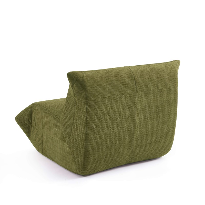 Fauteuil compressé KAIDO 1 place en mousse et tissu vert