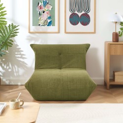 Fauteuil compressé KAIDO 1 place en mousse et tissu vert