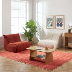 Fauteuil compressé KAIDO 1 place en mousse et tissu terracotta