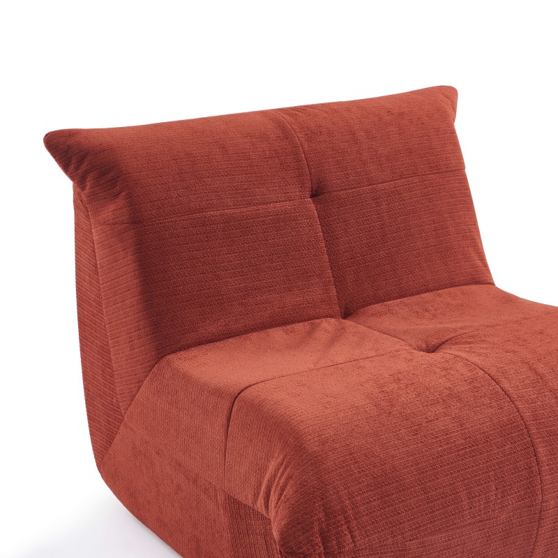 Fauteuil compressé KAIDO 1 place en mousse et tissu terracotta