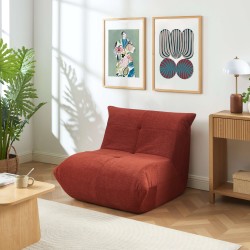 Fauteuil compressé KAIDO 1 place en mousse et tissu terracotta