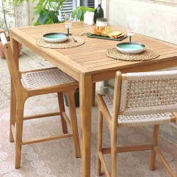 Lot de 2 tabourets de bar KUTA hauteur d'assise 66 cm en corde