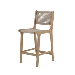 Lot de 2 tabourets de bar KUTA hauteur d'assise 66 cm en corde