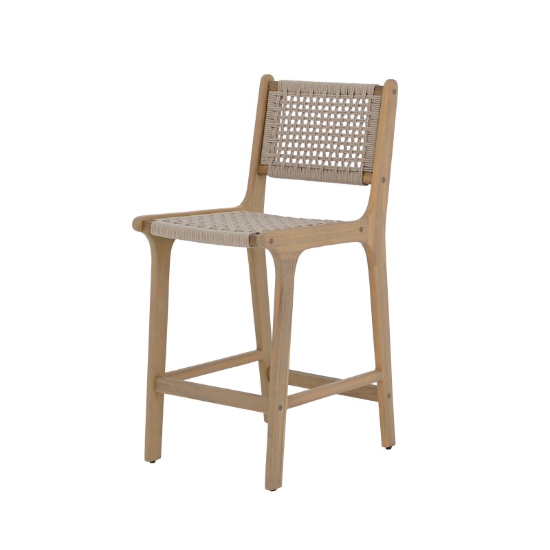 Lot de 2 tabourets de bar KUTA hauteur d'assise 66 cm en corde